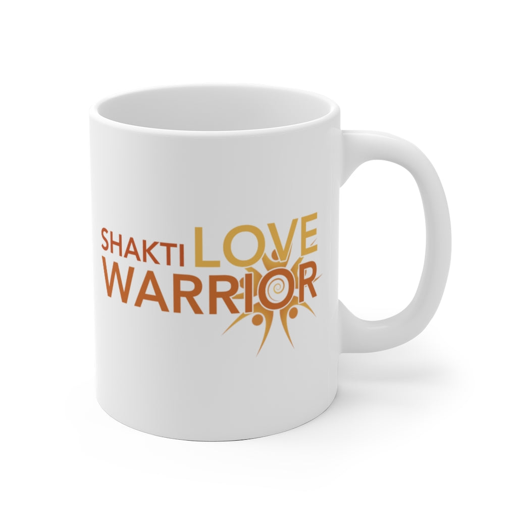 "Shakti Love Warrior" White Ceramic Mug - choice of two sizes