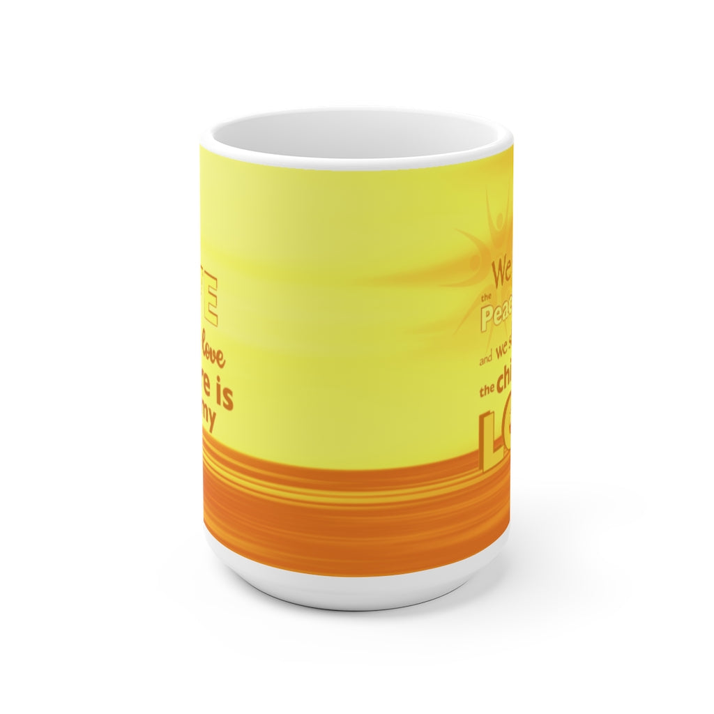 Yellow & Orange "Peacemakers" Ceramic Mug - choice of two sizes
