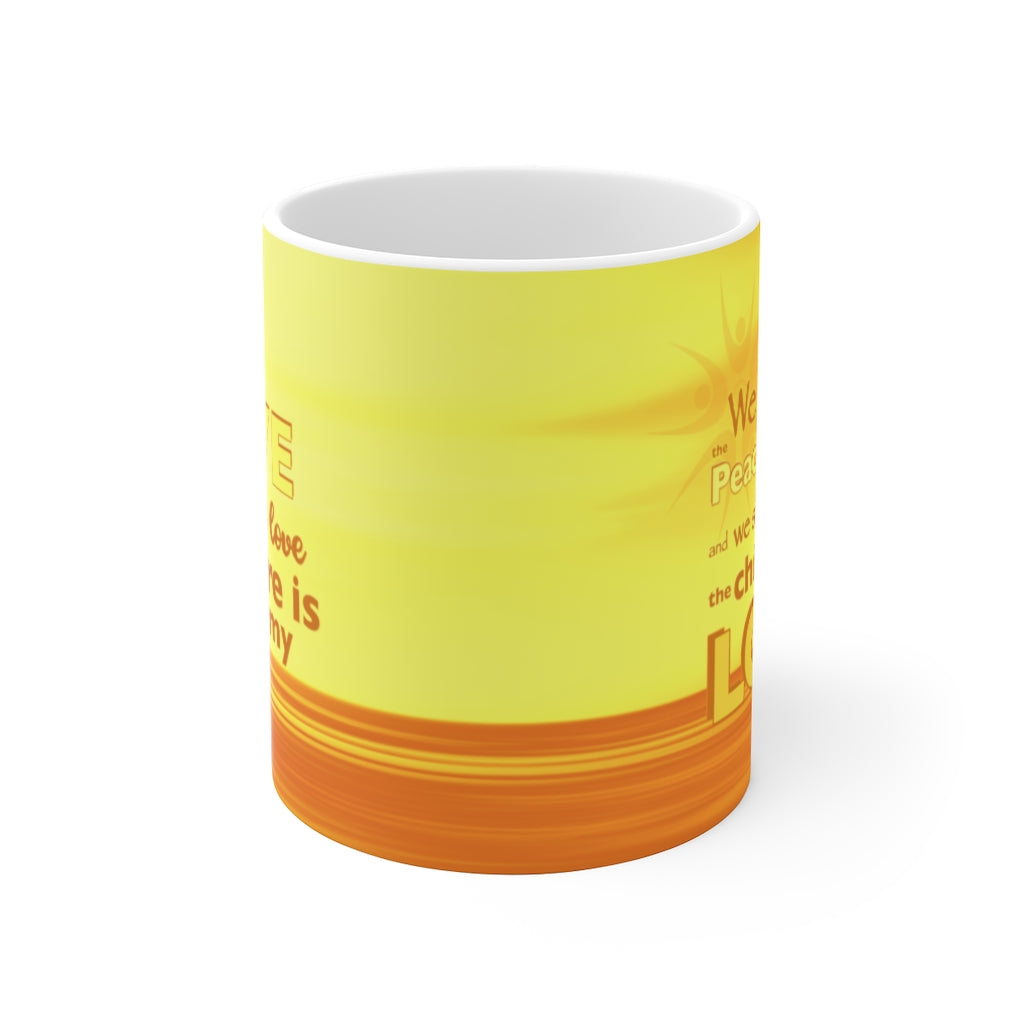 Yellow & Orange "Peacemakers" Ceramic Mug - choice of two sizes