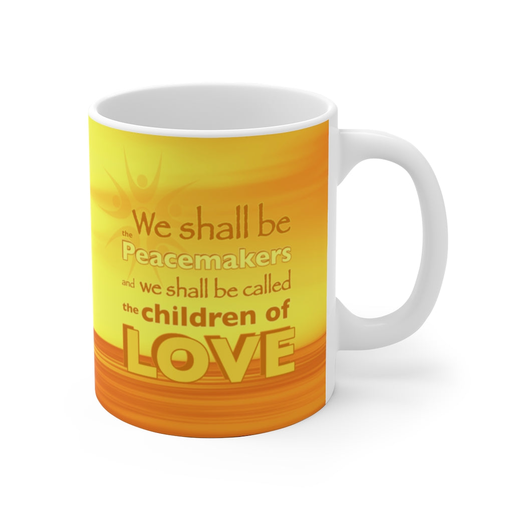 Yellow & Orange "Peacemakers" Ceramic Mug - choice of two sizes