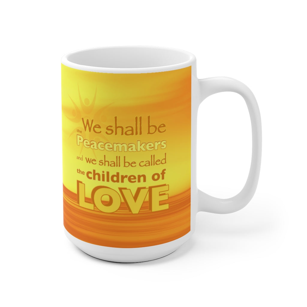 Yellow & Orange "Peacemakers" Ceramic Mug - choice of two sizes