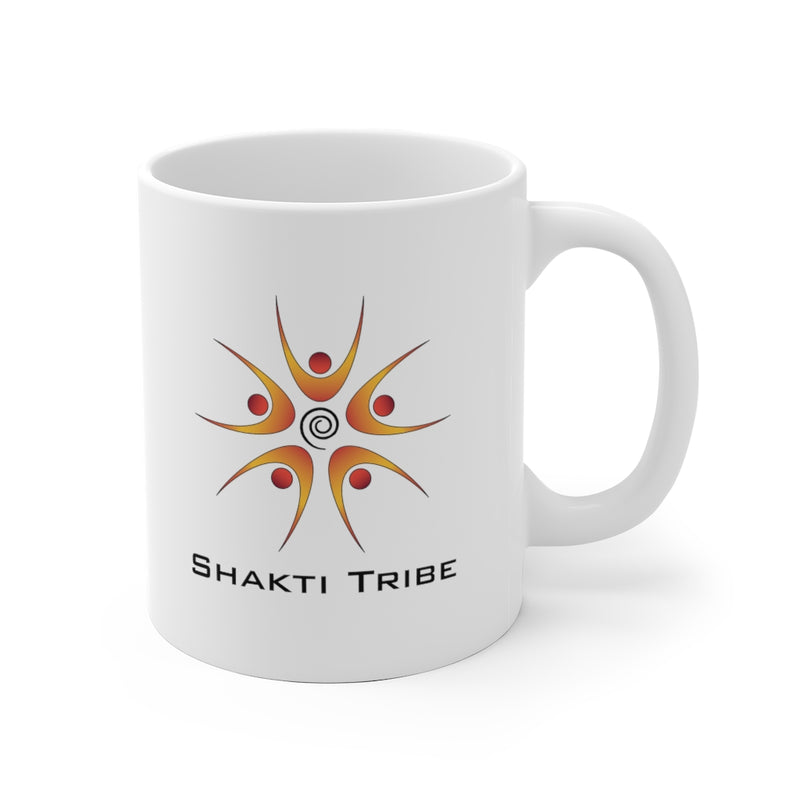 Classic SHAKTI TRIBE Logo White Ceramic Mug - choice of two sizes